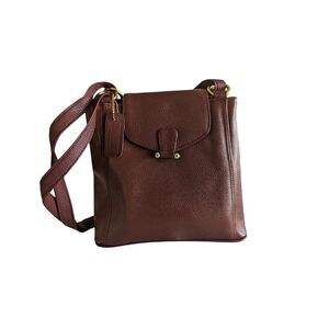 Worthington Pebbled Faux Leather Crossbody Bag Gold Hardware Flap Purse